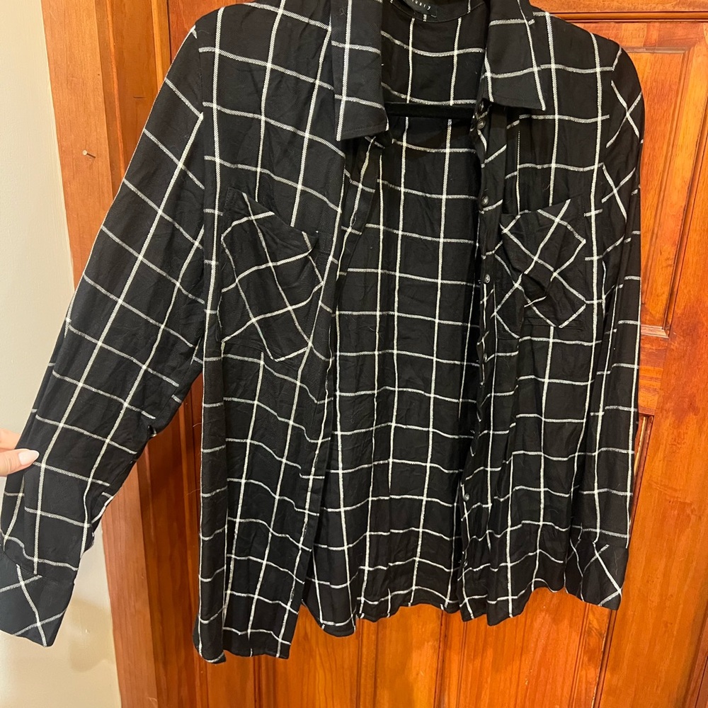 Sanctuary Black and White Blazer Versatile Checkered Design